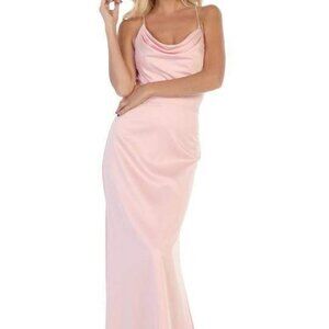 NWT May Queen MQ1594 Satin Prom Dress Pink Size 8 and 10